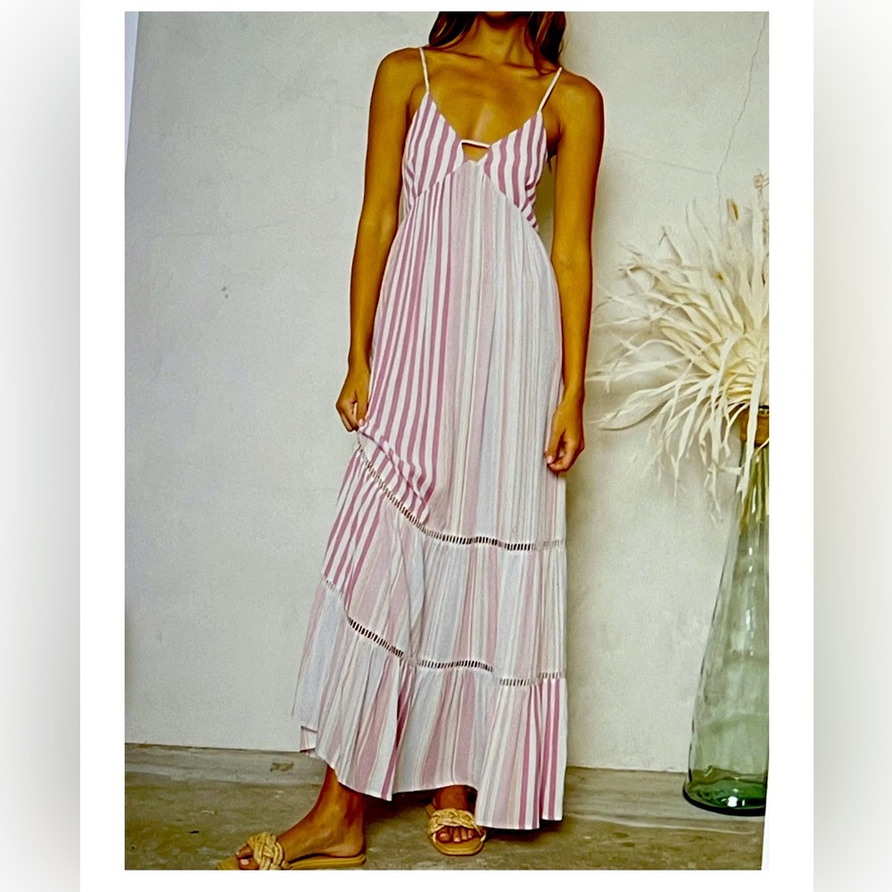 EB Luxe Striped Maxi Dress